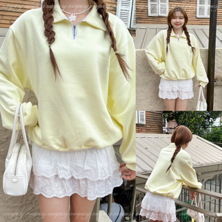 Áo Sweater Cổ Polo Tay Dài Phong Cách Hàn Quốc - Minipie