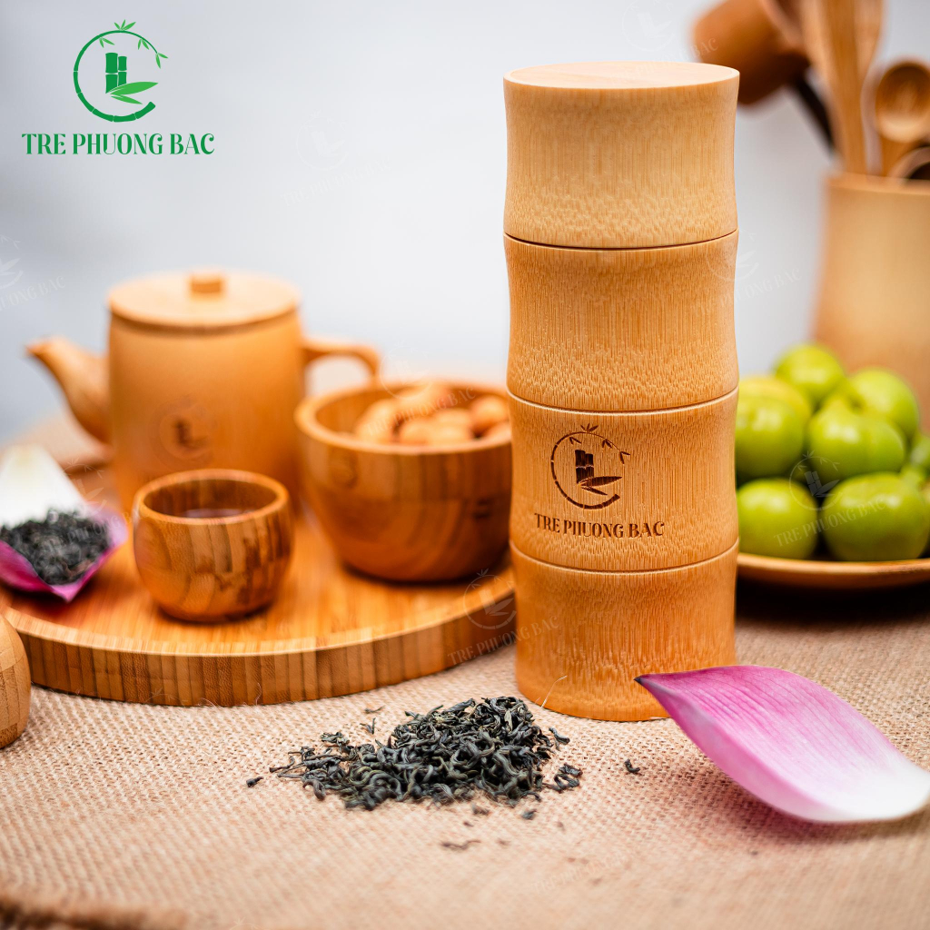 HỘP (HŨ) ĐỰNG TRÀ BẰNG TRE - TRE PHƯƠNG BẮC (hộp chè)