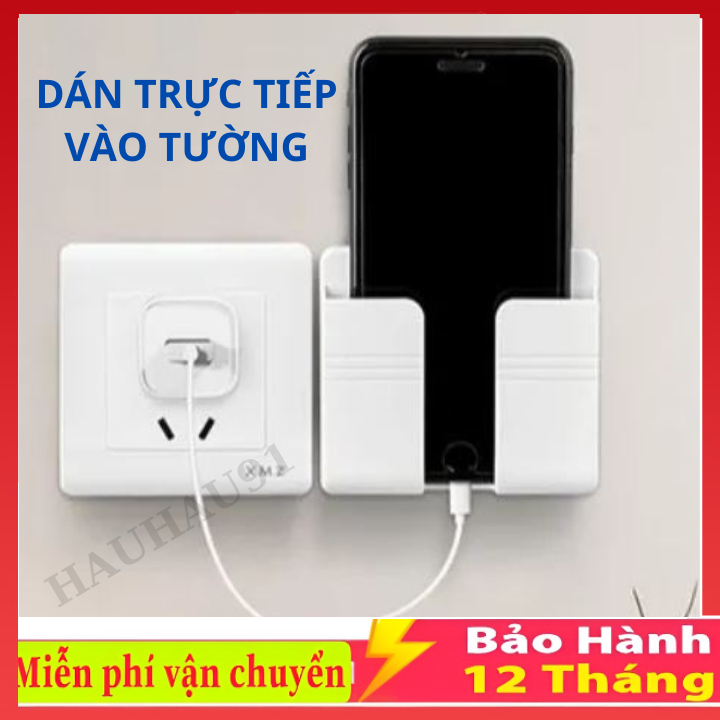 Giá Đỡ Dán Tường Để Sạc Điện Thoại, Remote, Ổ Cắm/ Kệ Đựng Đồ Dán Tường, Không cần khoan tường