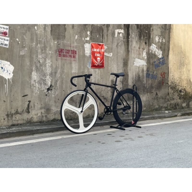 Xe đạp tay cong Fixed Gear bản nâng cấp vành sau 7cm xích hạt đậu - 2023