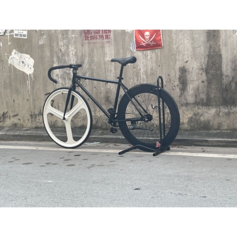 Xe đạp tay cong Fixed Gear bản nâng cấp vành sau 7cm xích hạt đậu - 2023