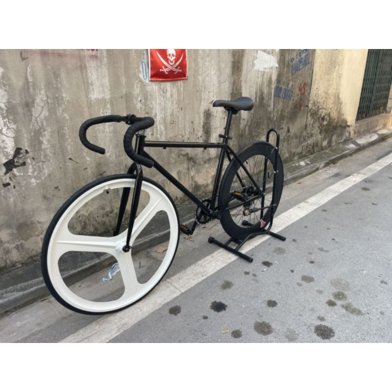 Xe đạp tay cong Fixed Gear bản nâng cấp vành sau 7cm xích hạt đậu - 2023