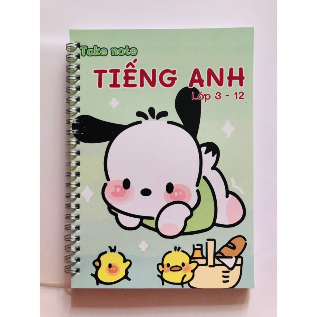 Sổ tay take note Tiếng anh lớp 3 - 12 lò xo khổ A5,giấy dày C250, dễ học,dễ nhớ,dễ ôn luyện