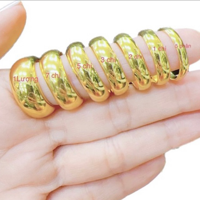 Nhẫn Trơn 5 Chỉ - 1 Lượng 24K Nam/Nữ có mộc 9999