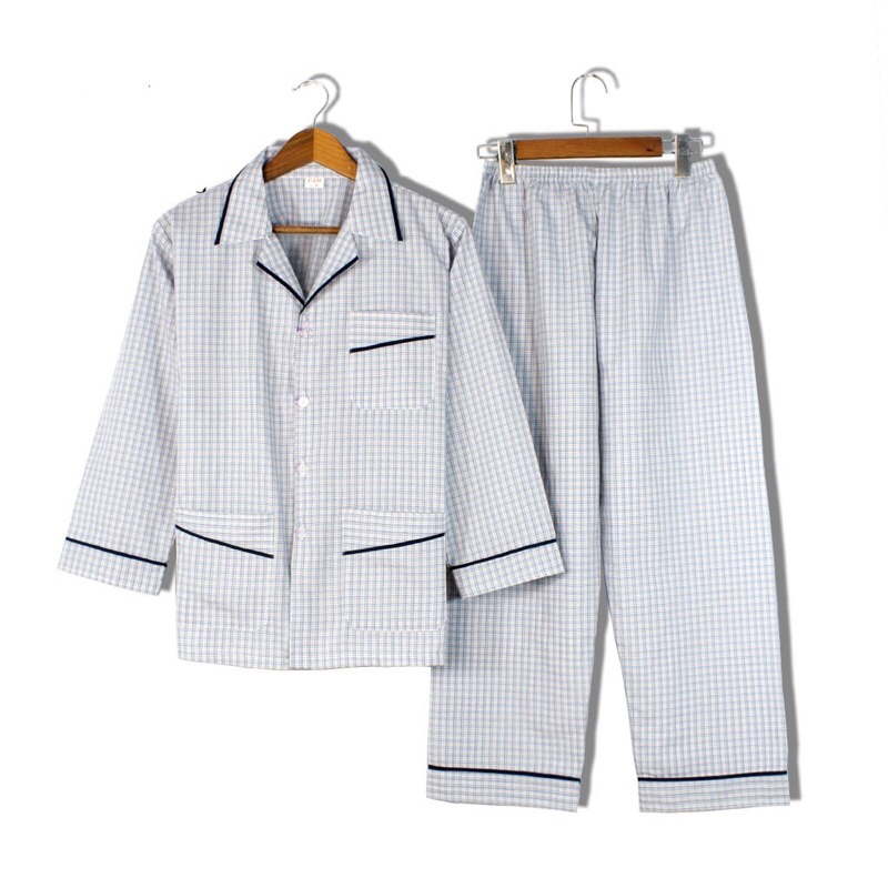 Bộ Pijama Dài Tay Mặc Nhà Cho Nam Trung Niên, Người Già