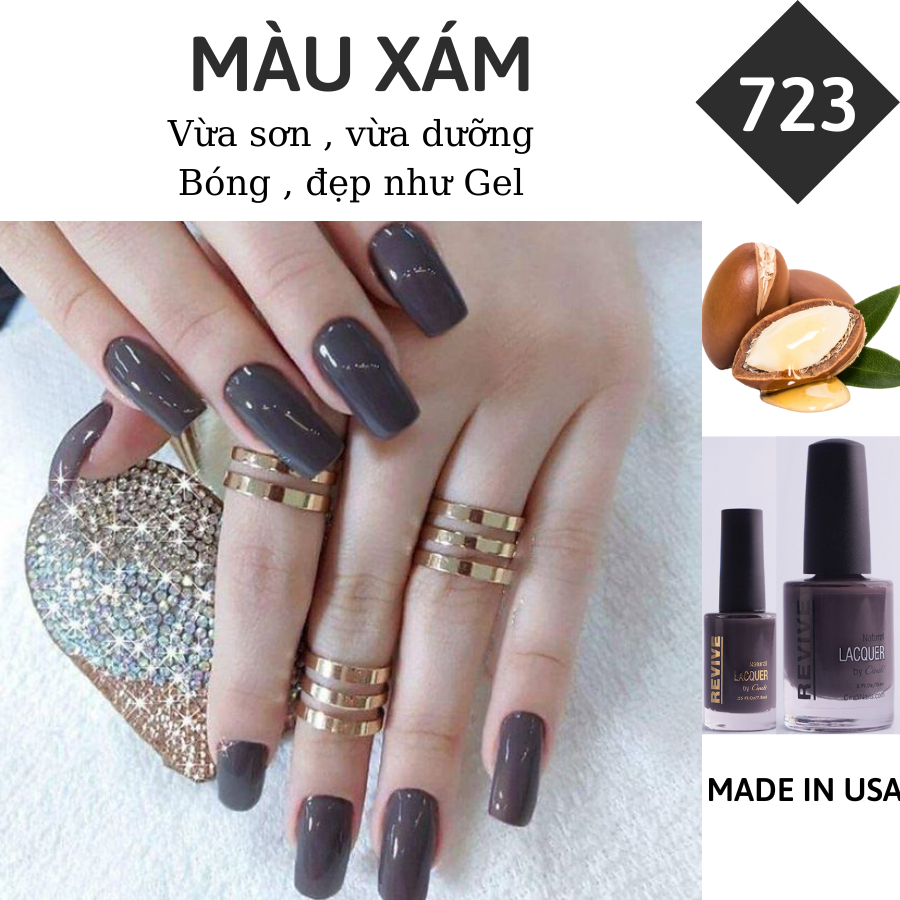 Sơn móng tay Organics Naturals Revive Chính Hãng Mỹ USA - Màu Xám Đậm mã 574