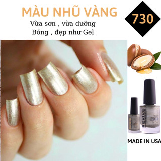 Sơn móng tay Organics Natual Revive Chính Hãng Mỹ USA - Màu Nhũ Vàng mã 730