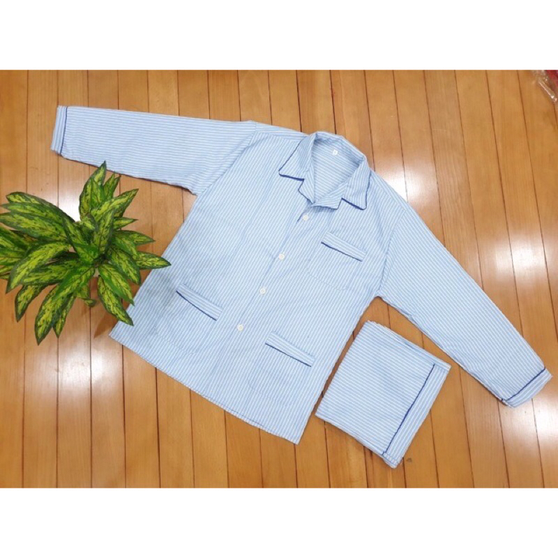 Bộ Pijama Dài Tay Mặc Nhà Cho Nam Trung Niên, Người Già