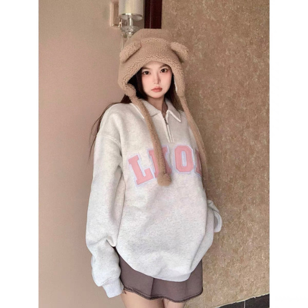 Áo Sweater LKOD chất nỉ form unisex tay dài cổ cao có khóa khéo , áo nỉ cao cấp chính hãng màu sắc trẻ trung GZ5677