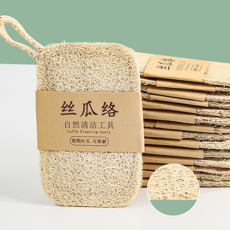 Xơ Mướp Rửa Chén Cao Cấp Ecocare - 100% organic - KT 11 x 7cm