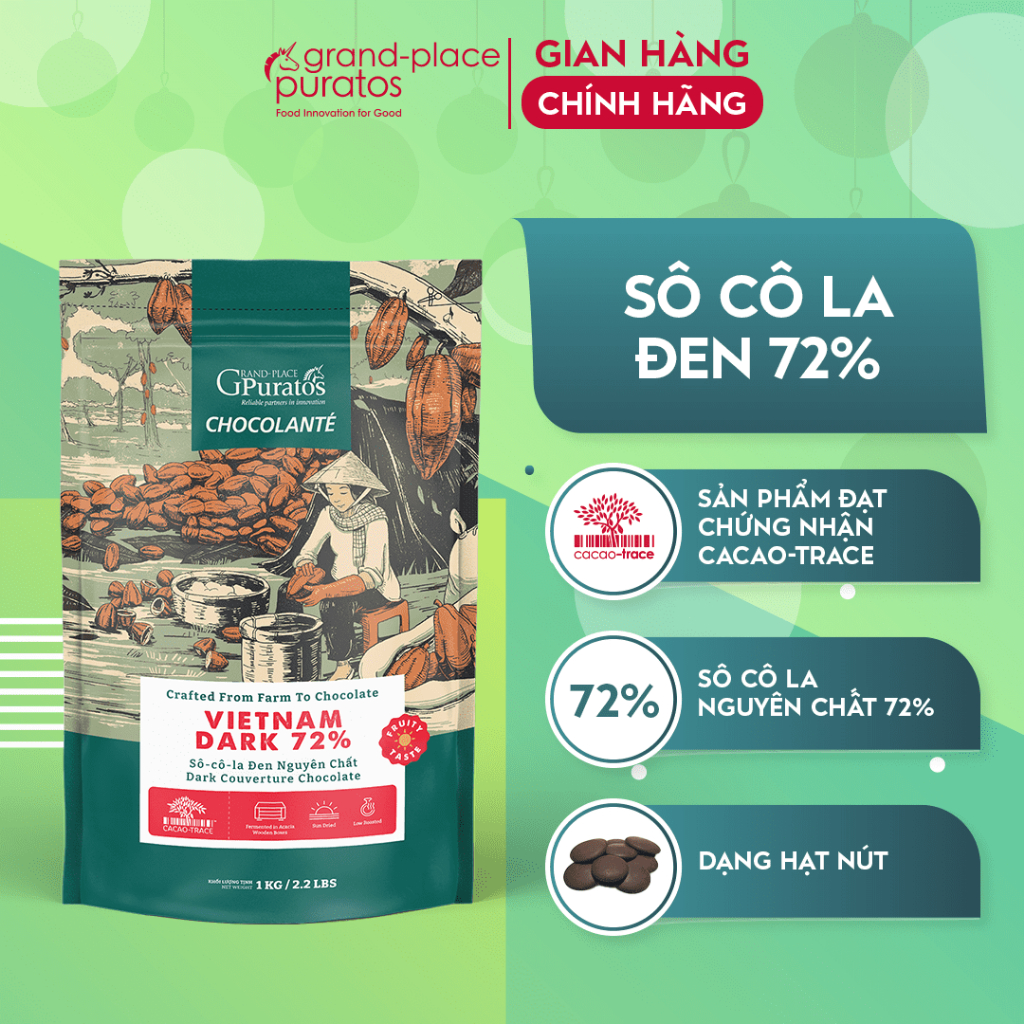 Socola Nguyên Chất Đen 72% Puratos Grand-Place VN-1KG-4009127