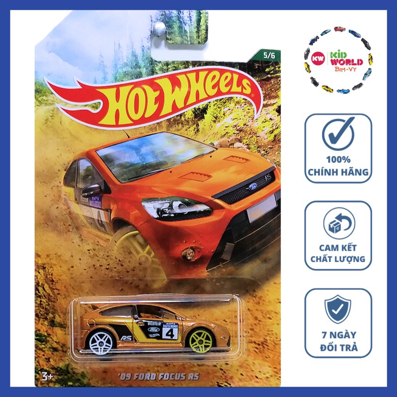 Xe mô hình Hot Wheels Backroad Rally Series 2019 '09 Ford Focus RS FYY02.