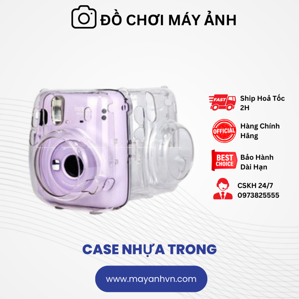 Case Nhựa Trong Bảo Vệ Máy Chụp Ảnh Lấy Liền Instax Mini 70/ Mini 9/ mini 90/mini 11
