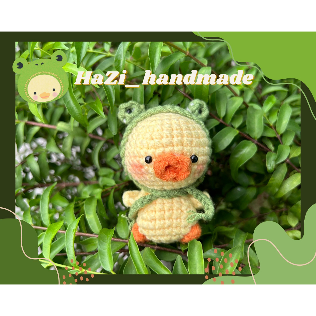 Bé vịt đội nón handmade - vịt bằng len