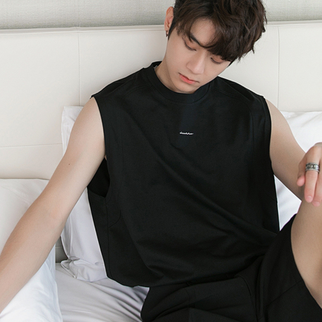 Áo ba lỗ nam sát nách thêu chữ CHICERRO trước ngực, form rộng vải thun cotton mềm mịn thoáng mát unisex big size,tanktop