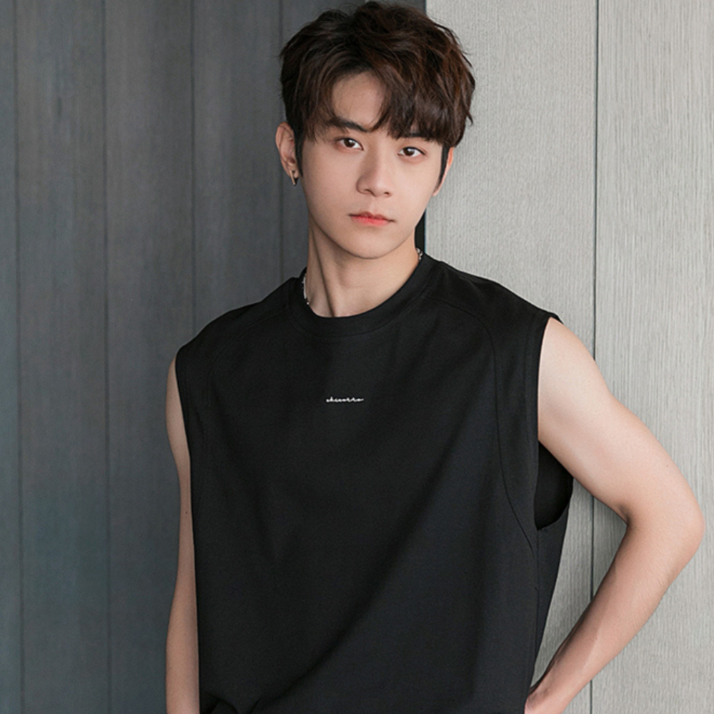 Áo ba lỗ nam sát nách thêu chữ CHICERRO trước ngực, form rộng vải thun cotton mềm mịn thoáng mát unisex big size,tanktop