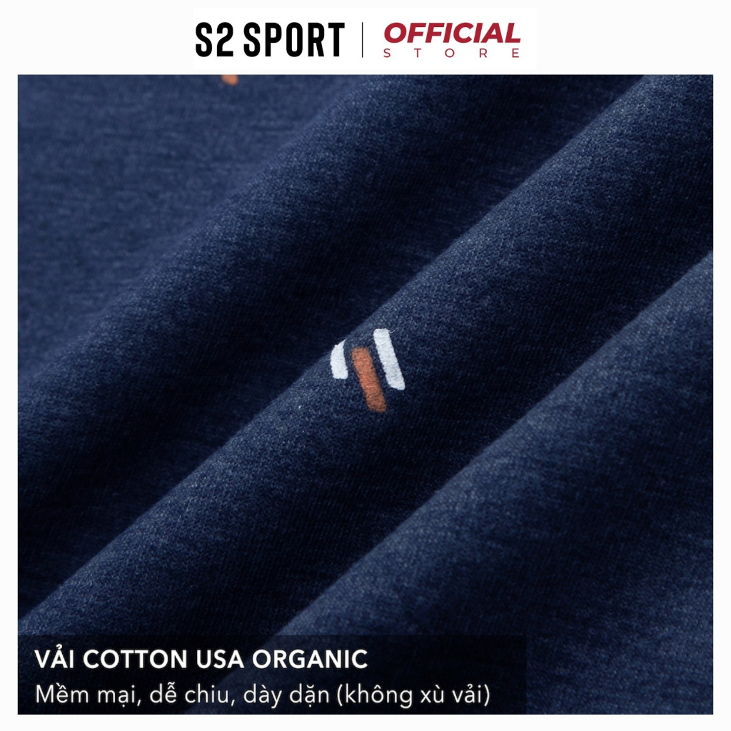 Áo thu đông nỉ nam dài tay S2 SPORT SW17 sweater cổ tròn bo chun họa tiết chấm bi chất nỉ cotton co giãn, bền màu