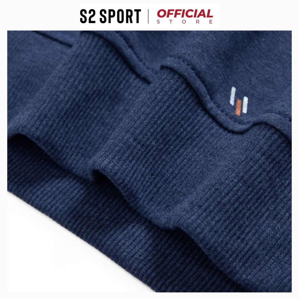 Áo thu đông nỉ nam dài tay S2 SPORT SW17 sweater cổ tròn bo chun họa tiết chấm bi chất nỉ cotton co giãn, bền màu