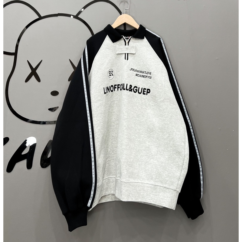 Áo nỉ polo dài tay chữ R