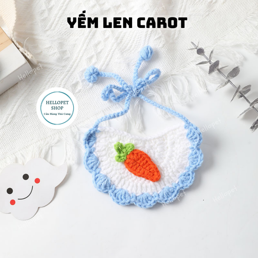 Set mũ len yếm len cho chó mèo, Nón len, vòng cổ len nhiều màu dễ thương cho thú cưng đủ size cho chó mèo đến 8kg