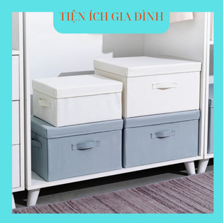 Hộp Vải Đựng Đồ Đa Năng Có Nắp Thùng Đựng Quần Áo, Chăn Màn, Khăn Tắm Chống Bụi - Mẫu Mới