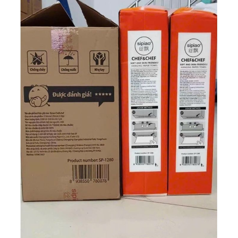 Thùng 4 túi giấy rút Sipao Chef&Chef 1280 tờ/bịch 320 lần rút