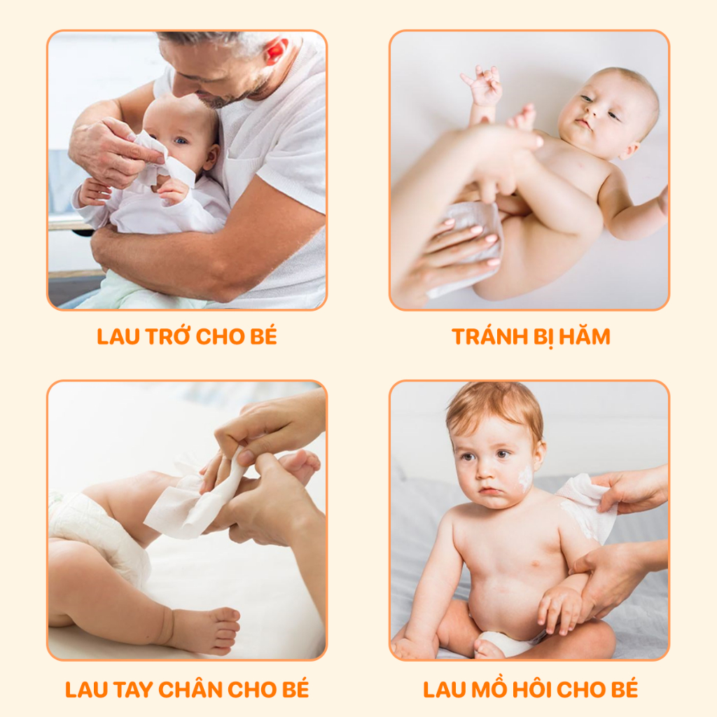 Khăn giấy vệ sinh rút TopGiaKids, dùng khô hoặc dùng ướt an toàn và dịu êm khi vệ sinh cho bé