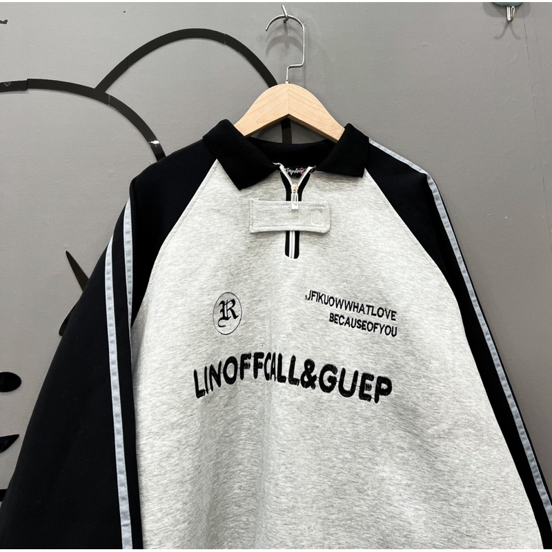 Áo nỉ polo dài tay chữ R