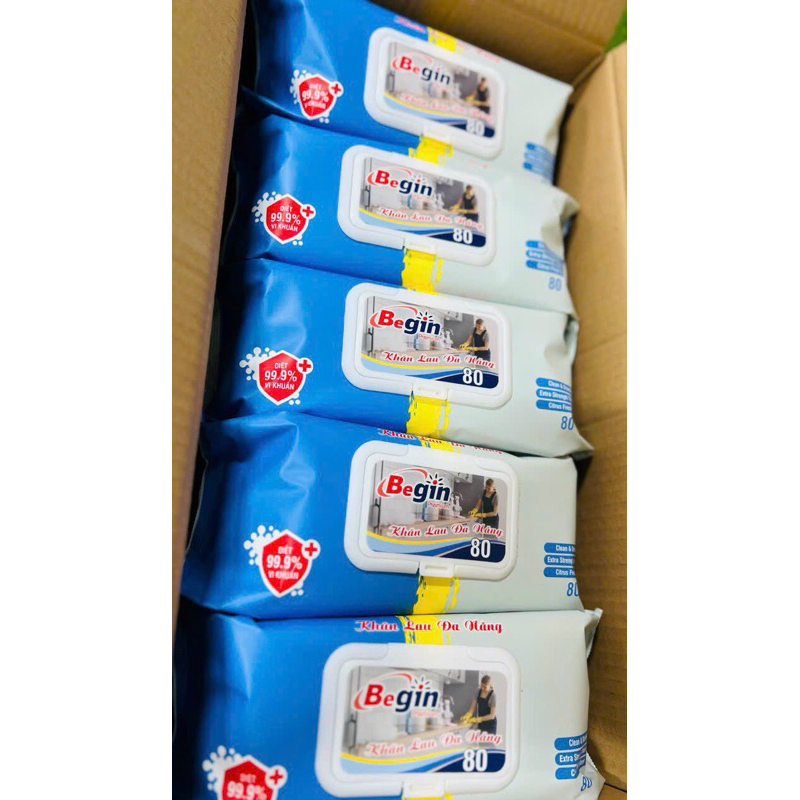 Khăn ướt Đa năng begin mới : 1 thùng 20 gói