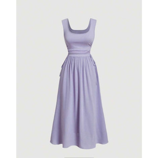 Pupie dress - đầm váy maxi không tay màu tím pastel tiểu thư hàn quốc y2k