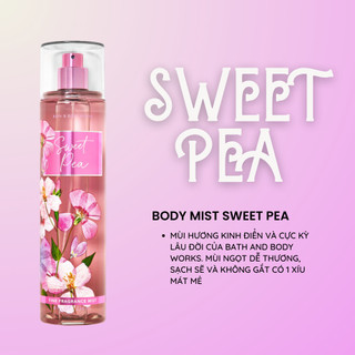 Xịt thơm toàn thân bath & body works - sweet pea hương thơm dịu dàng chai 236ml
