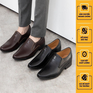 Giày tây nam giày công sở nam da mềm đế khâu chắc chắn 2 màu nâu đen size 38 đến 44