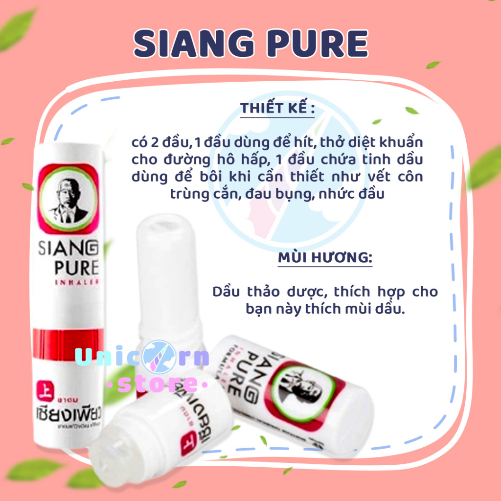 Ống Hít Thông Mũi Hương Bạc Hà Nội Địa Thái Lan Hàng Chính Hãng Menthol Nasal Inhaler 1.7ml