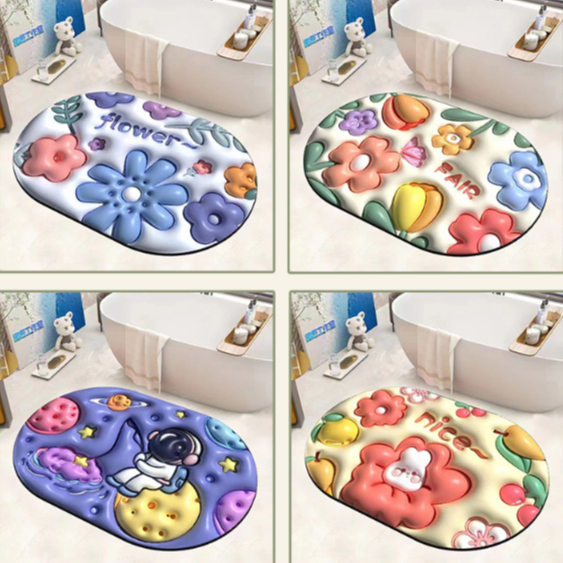 Thảm lau chân,thảm chùi chân 5d chống trơn trượt, thảm bếp, thảm siêu thấm nhà tắm, nhà bếp 88421 Hoàng Xuân vp88