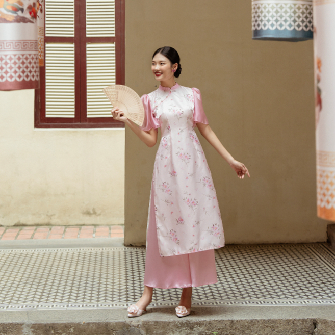Áo dài cách tân hoa hồng Lep' DS02D002524H1