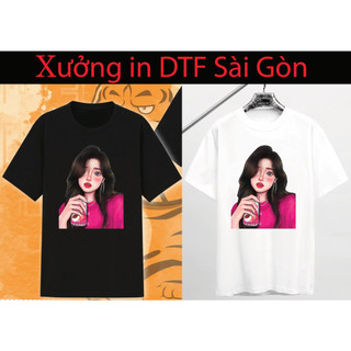 Áo in hình cô gái bàng pet siêu đẹp , chất cotton100% chính hãng