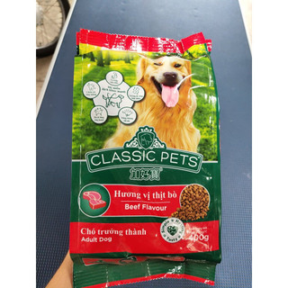THỨC ĂN KHÔ DÀNH CHO CHÓ TRƯỞNG THÀNH VỊ BÒ CLASSIC PET 400gr