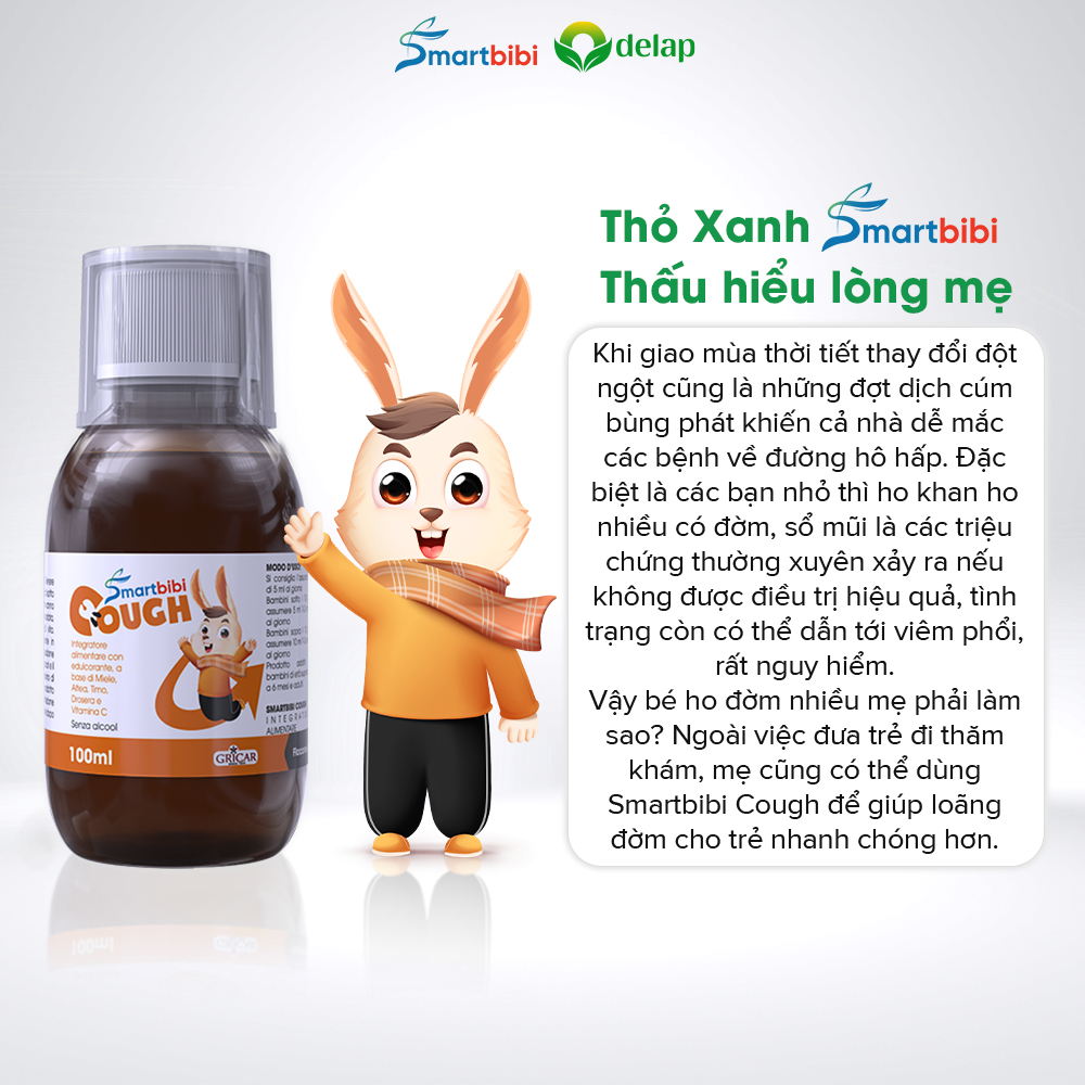 Smartbibi Cough- hỗ trợ giảm ho - bảo vệ họng bé