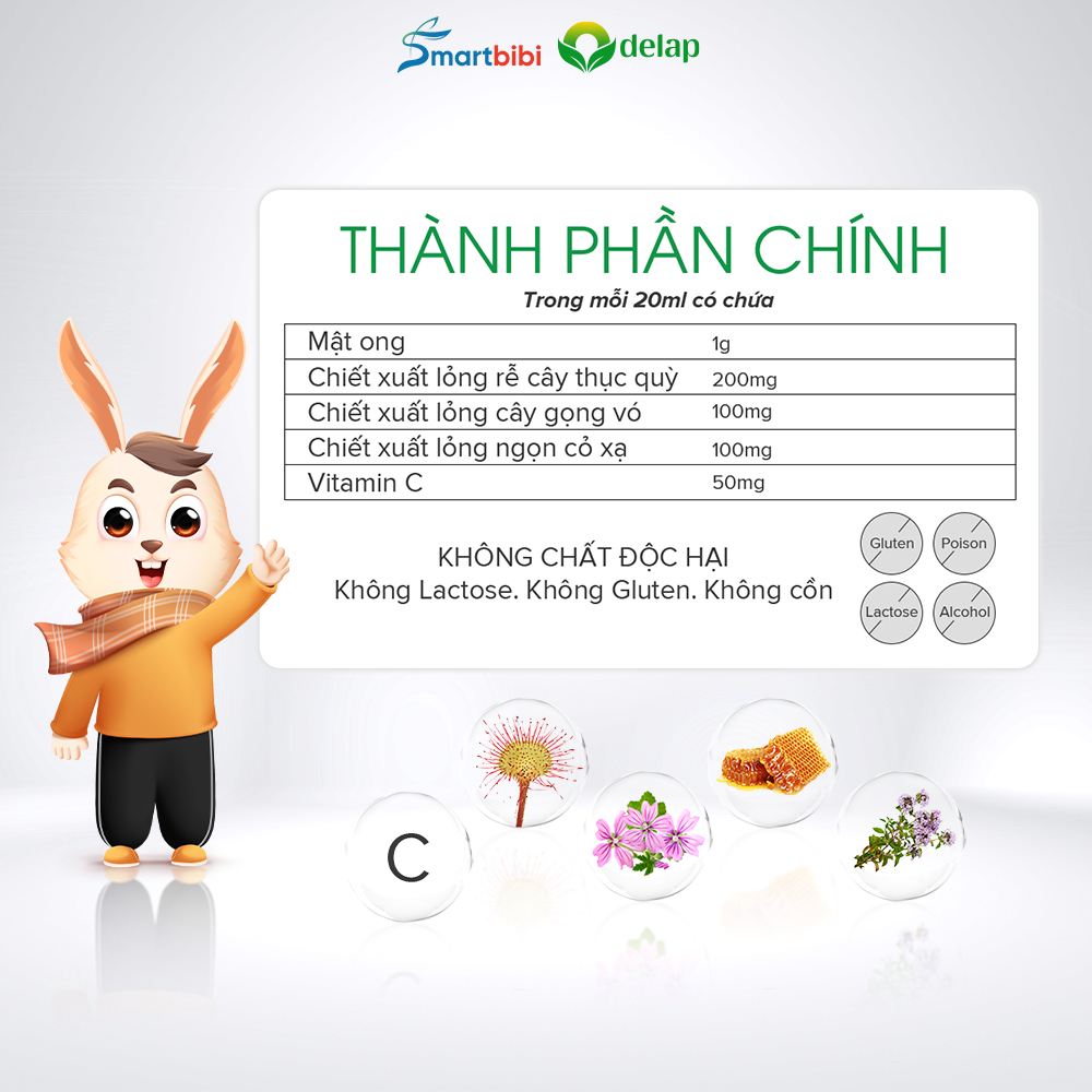 Smartbibi Cough- hỗ trợ giảm ho - bảo vệ họng bé