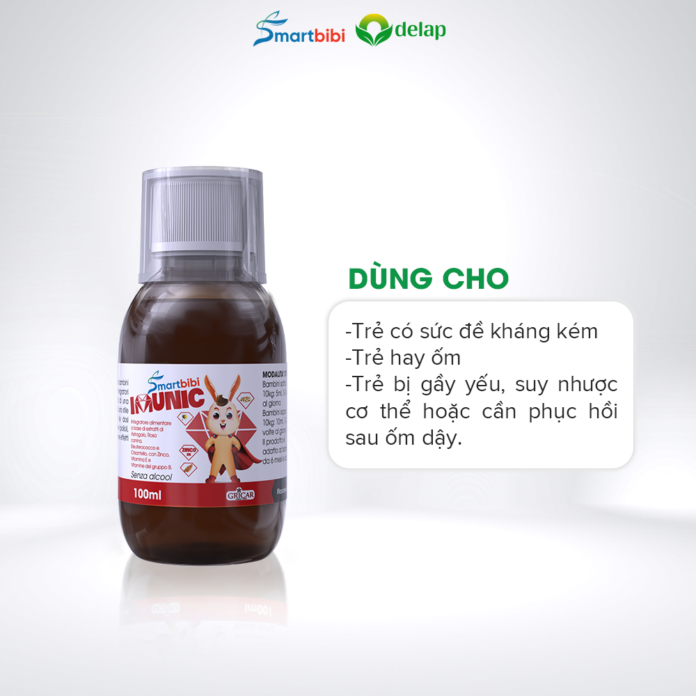 Combo siro tăng đề kháng Smartbibi Imunic bổ sung các vitamin và khoáng chất + chăn lông tuyết cao cấp