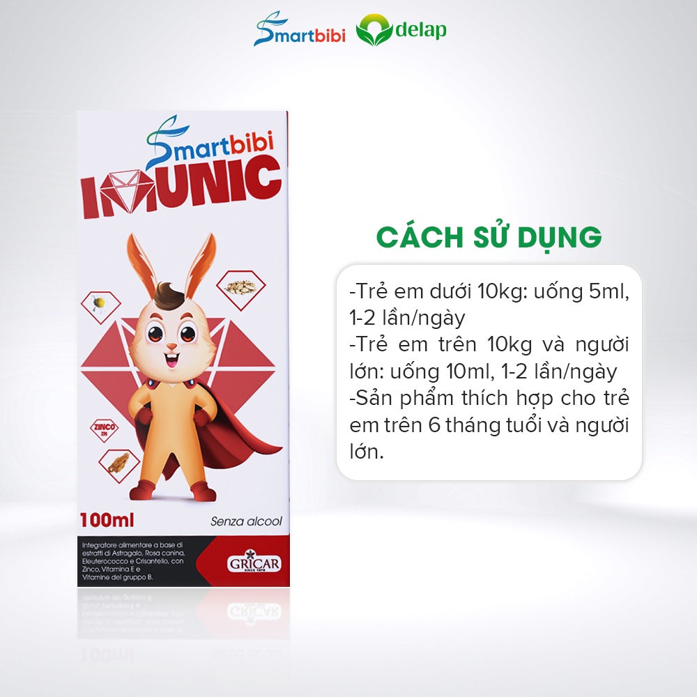Combo siro tăng đề kháng Smartbibi Imunic bổ sung các vitamin và khoáng chất + chăn lông tuyết cao cấp
