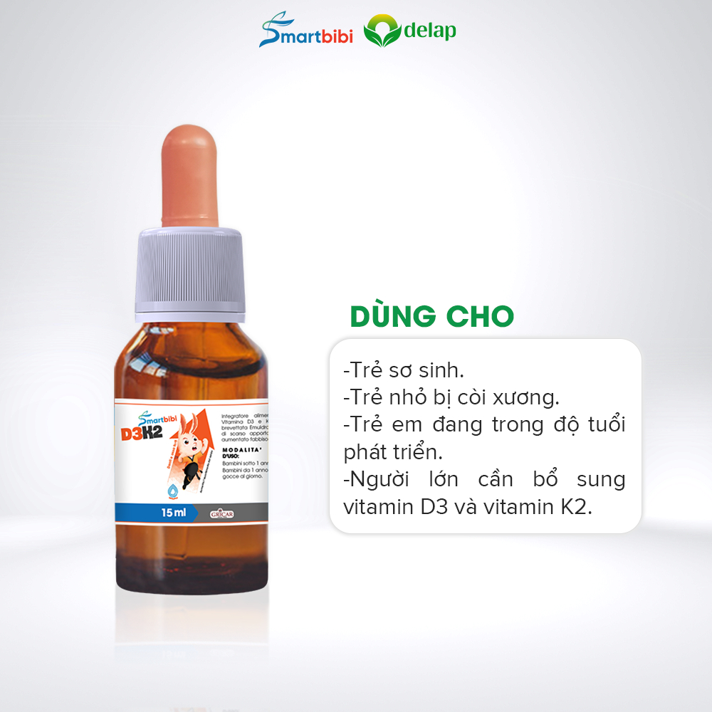 Smartbibi D3K2 Emuldrop - Hấp thu tốt hơn- Vóc dáng cao hơn