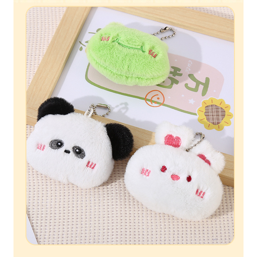 Móc khóa bông kèm cài áo hình heo hồng dễ thương