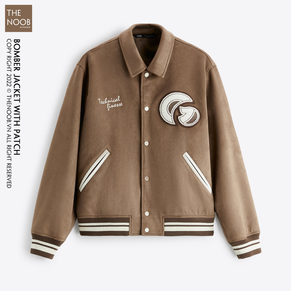 Áo Khoác Cải Da Lộn Dáng Bomber - 2023AK89