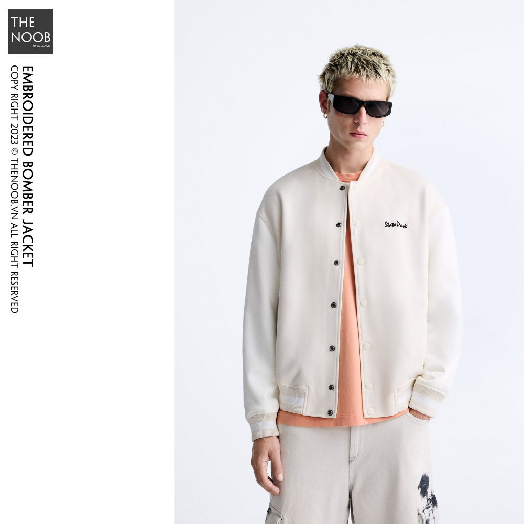 Áo Khoác Bomber Họa Tiết Cải Da Lộn - 2023AK96