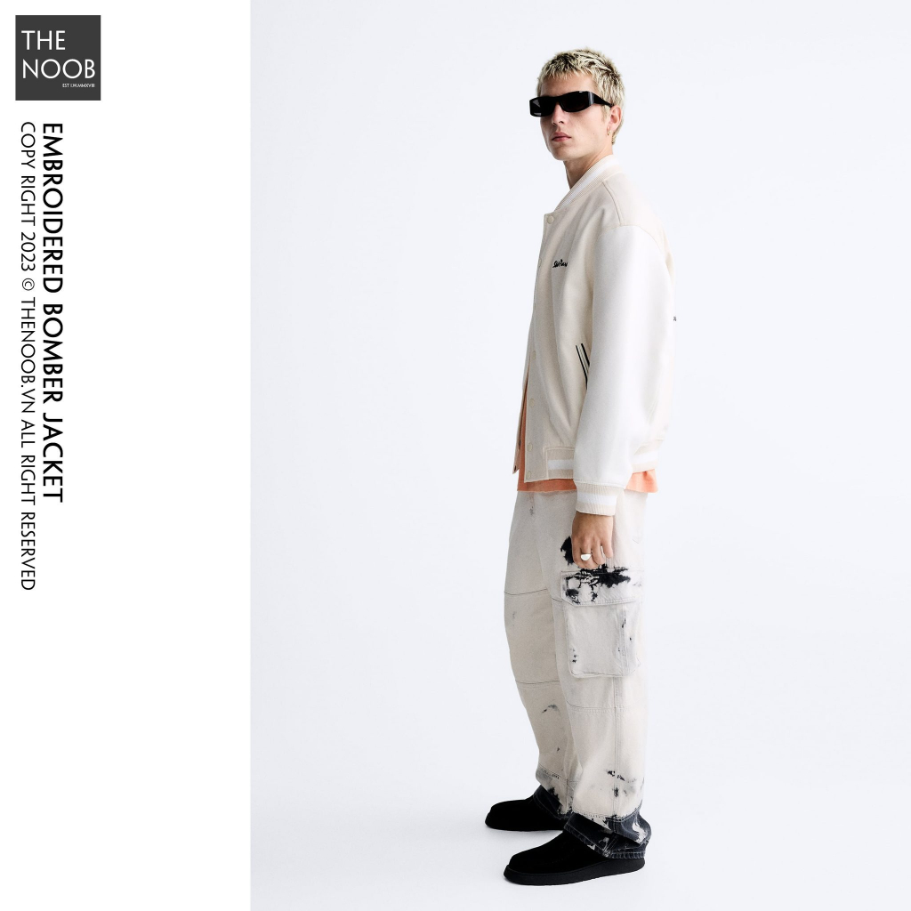 Áo Khoác Bomber Họa Tiết Cải Da Lộn - 2023AK96