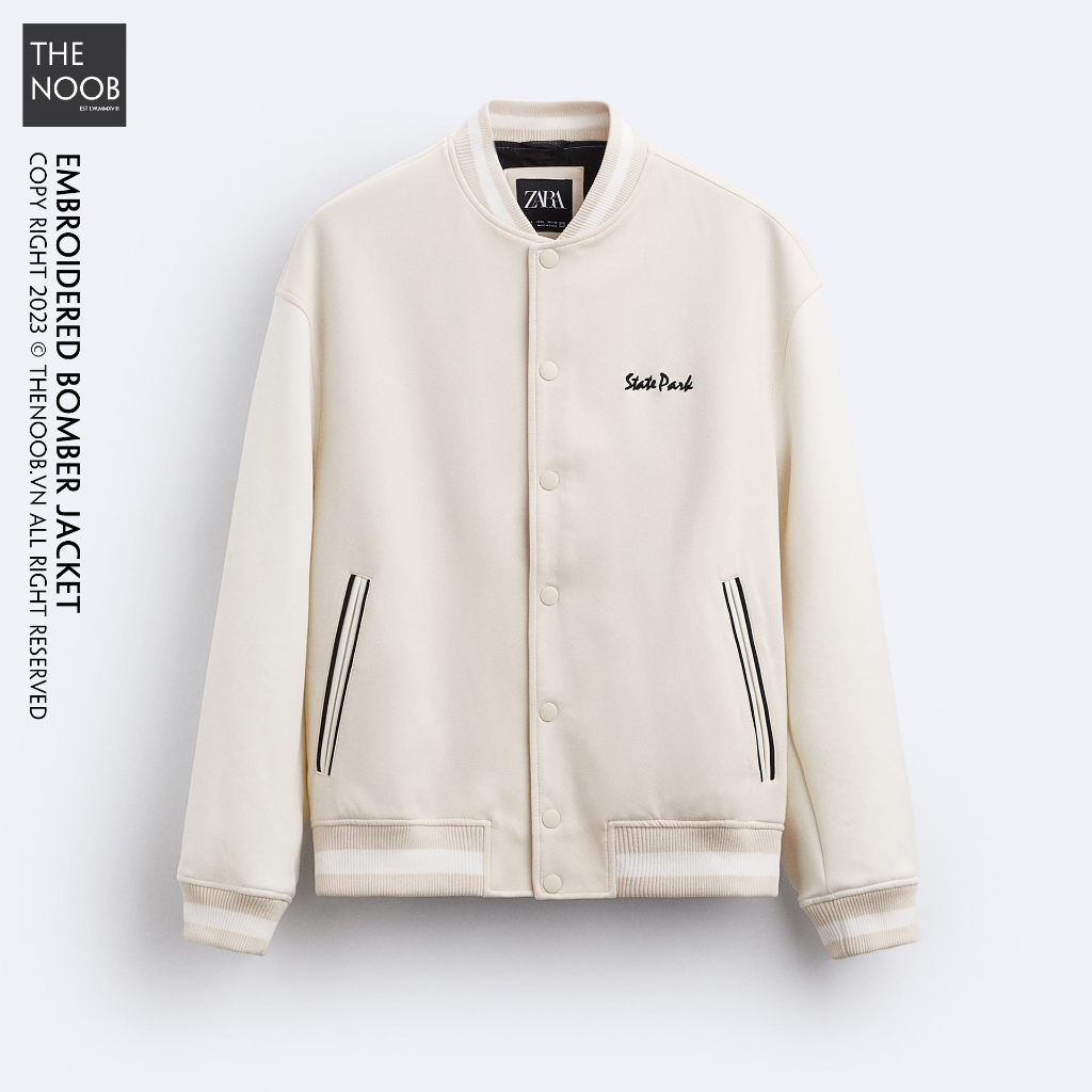 Áo Khoác Bomber Họa Tiết Cải Da Lộn - 2023AK96