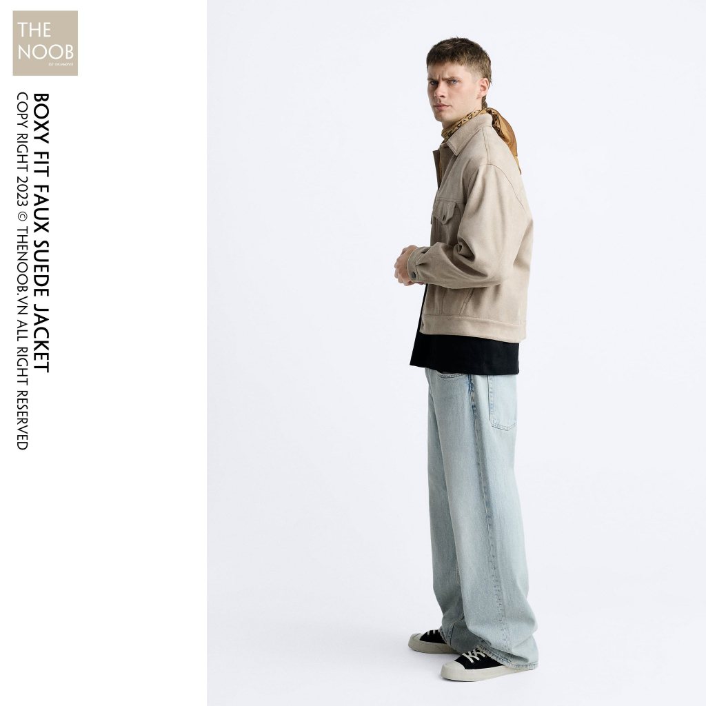 Áo Khoác Cải Da Lộn Dáng Trucker Form Boxy - 2023AK97