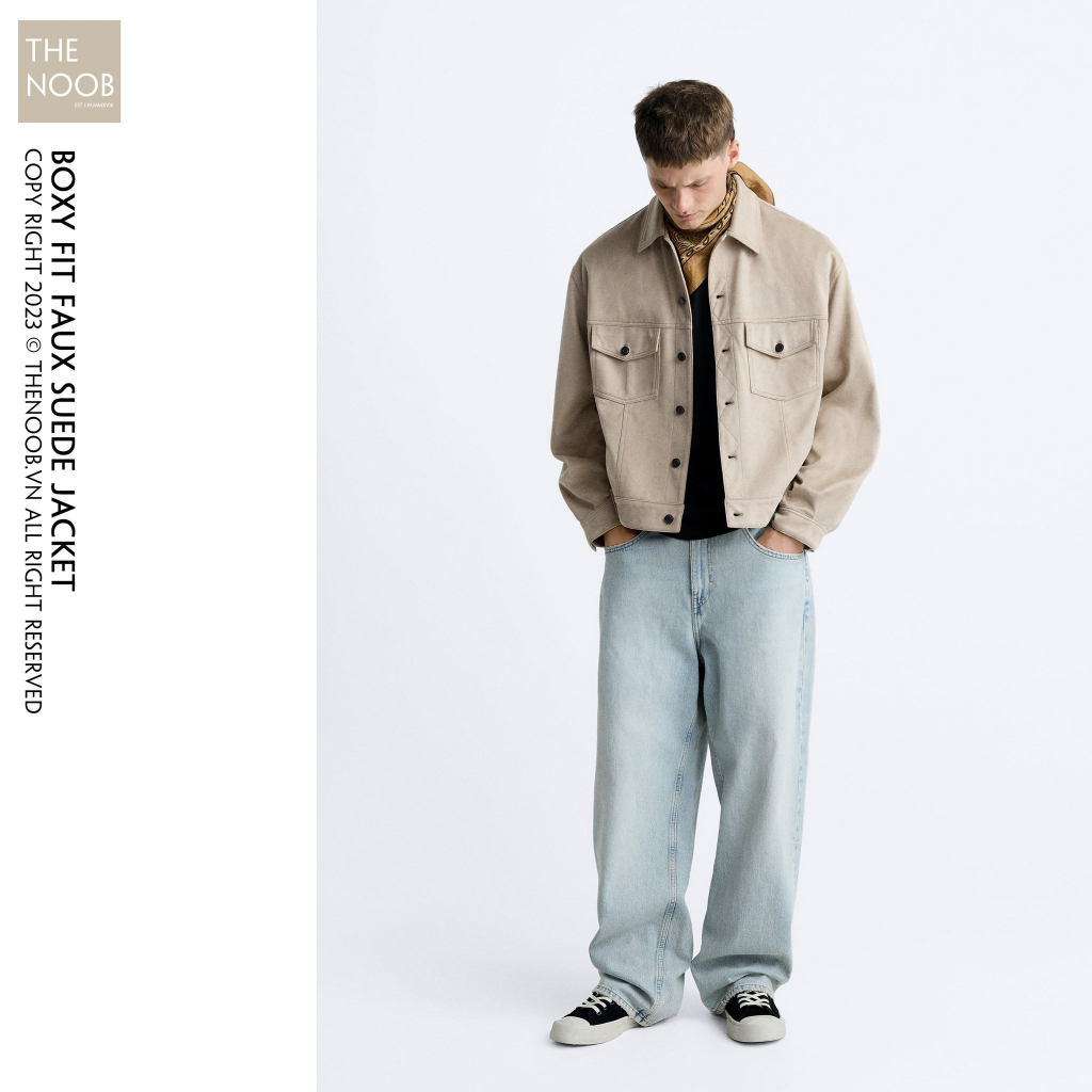 Áo Khoác Cải Da Lộn Dáng Trucker Form Boxy - 2023AK97