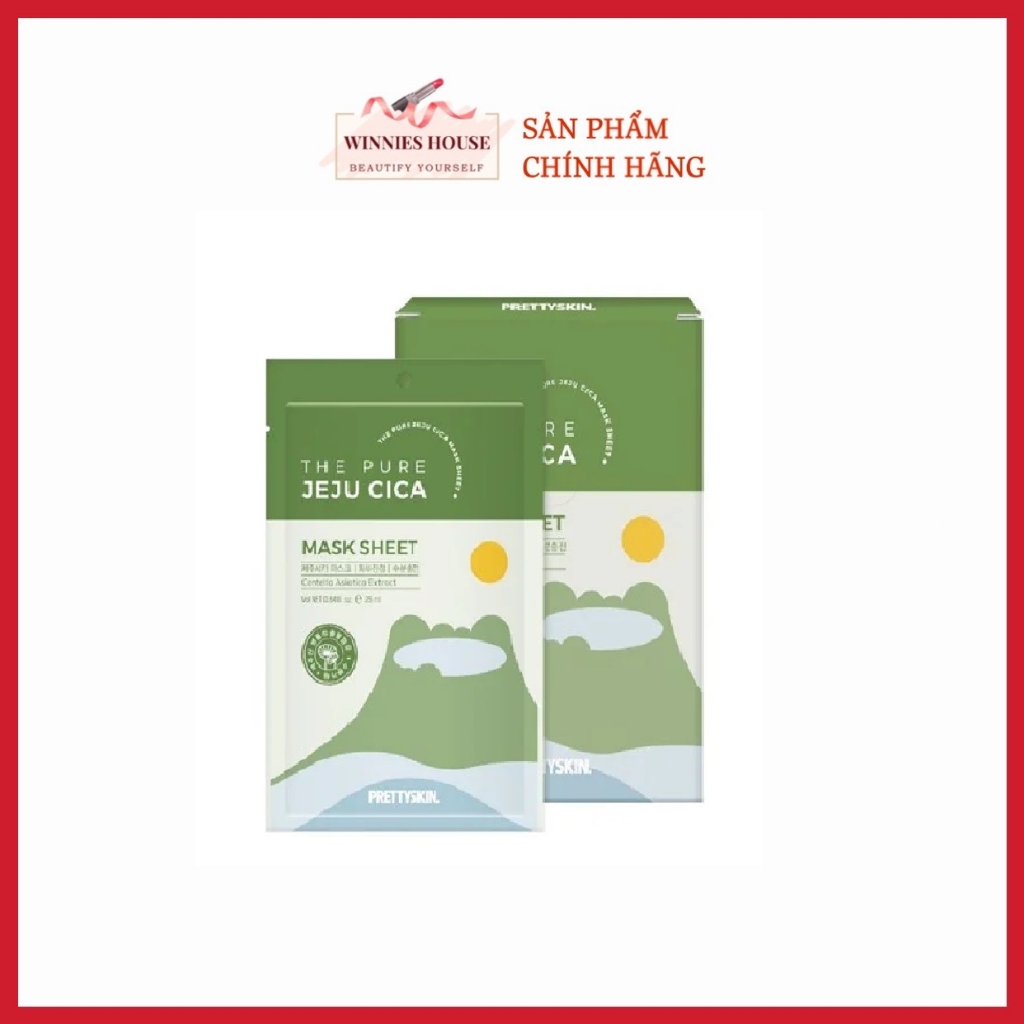 Mặt nạ rau má Pretty Skin The Pure Jeju Cica 25ml (Miếng)